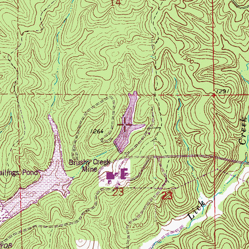 Topographic Map of Number 48 Lake, MO