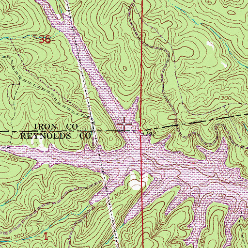 Topographic Map of Amax Tailing Pond, MO