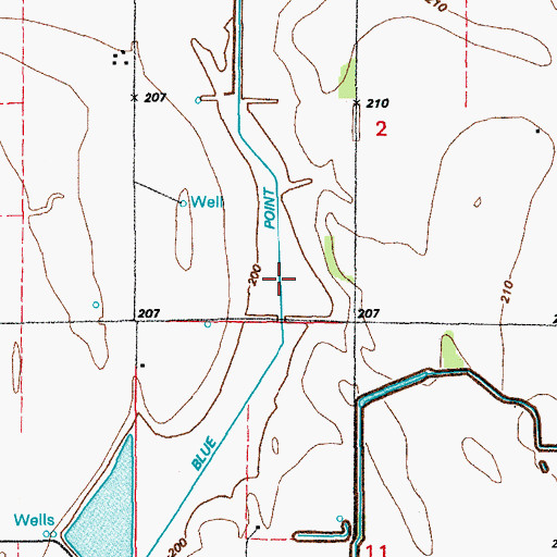 Topographic Map of Blue Point Ditch, AR