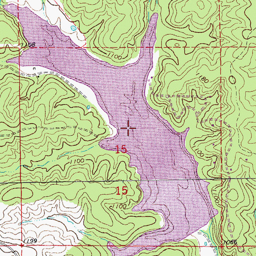 Topographic Map of Number 51 Lake, MO