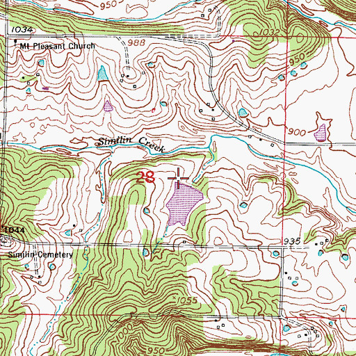 Topographic Map of Dunlap Lake Dam, MO