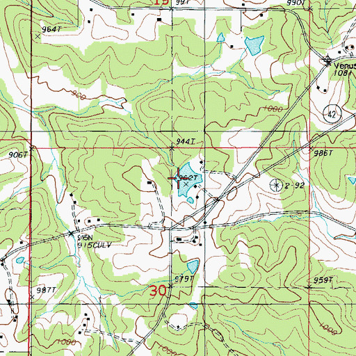 Topographic Map of Blake Lake Dam, MO