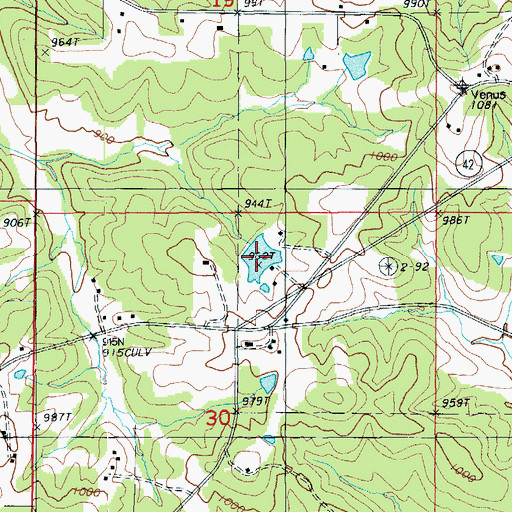 Topographic Map of Peter Markuly Lake, MO