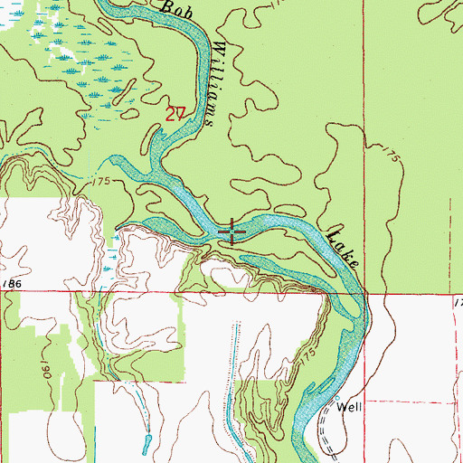 Topographic Map of Bob Williams Lake, AR