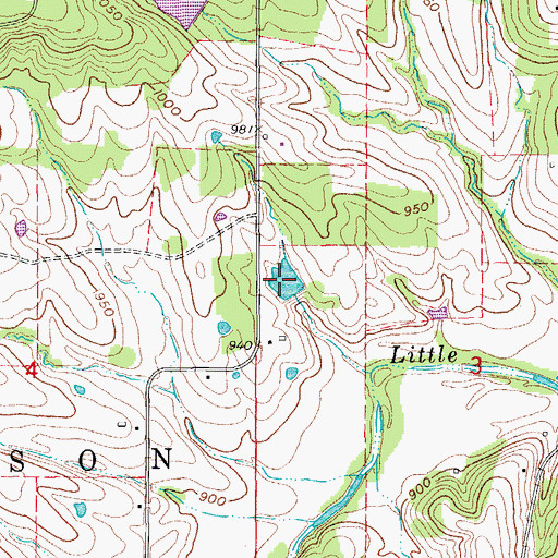 Topographic Map of Number 69 Lake, MO
