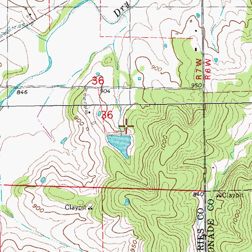 Topographic Map of Slinkman Lake Dam, MO
