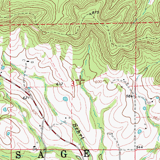 Topographic Map of Green Valley Farm Dam, MO