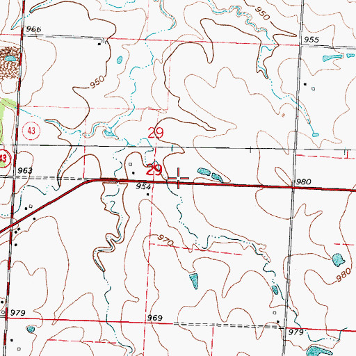 Topographic Map of Suiters Lake, MO