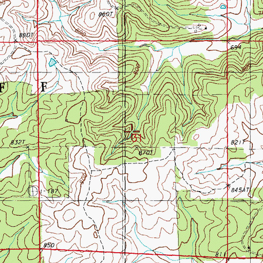 Topographic Map of Elmer Shaw Junior Lake, MO
