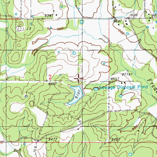 Topographic Map of Nuwer Lake Dam, MO