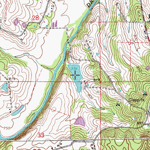 Topographic Map of Number 72 Reservoir, MO