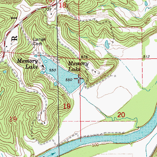 Topographic Map of Memory Lake Dam, MO