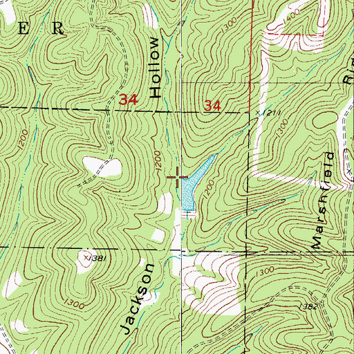 Topographic Map of Trowbridge Lake, MO