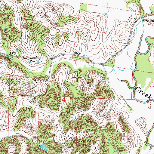 Topographic Map of Pemberton Lake, MO