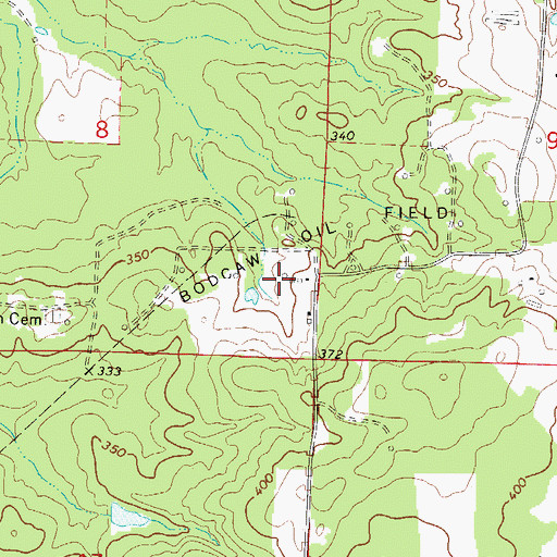 Topographic Map of Bodcaw Oil Field, AR