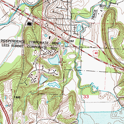 Topographic Map of Carp Lake Dam, MO