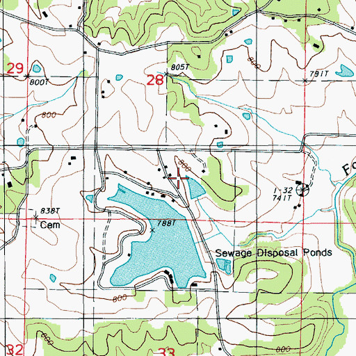 Topographic Map of Starr Lake Dam, MO