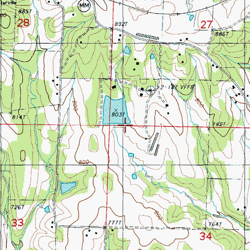 Topographic Map of Bittle Dam, MO