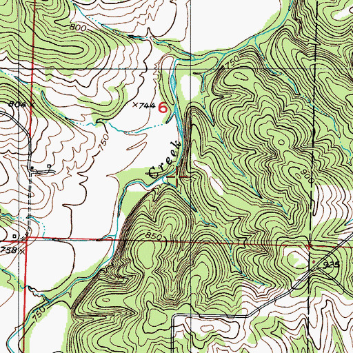 Topographic Map of Number 742 Dam, MO