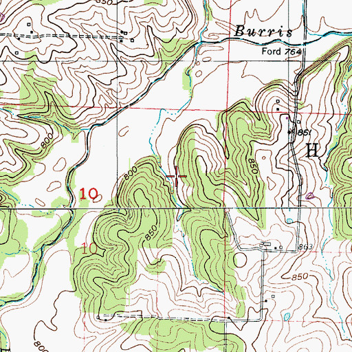 Topographic Map of Porter Lake Dam, MO