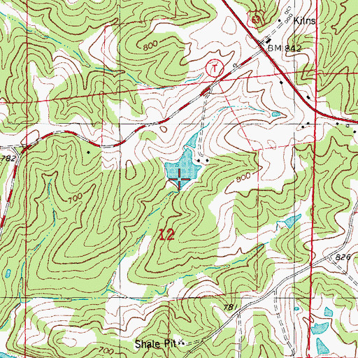 Topographic Map of Luecke Lake Dam, MO