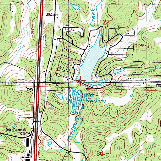 Topographic Map of Town-N-Country Lake Dam, MO
