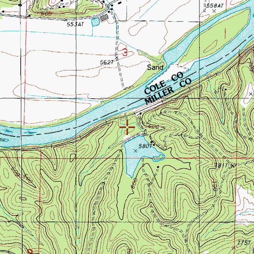 Topographic Map of Number 98 Lake, MO