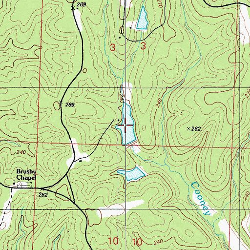 Topographic Map of Number 100 Lake, MO