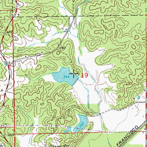 Topographic Map of Holloway Lake Dam, MO