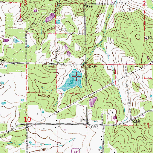 Topographic Map of Cardetti Lake Dam, MO