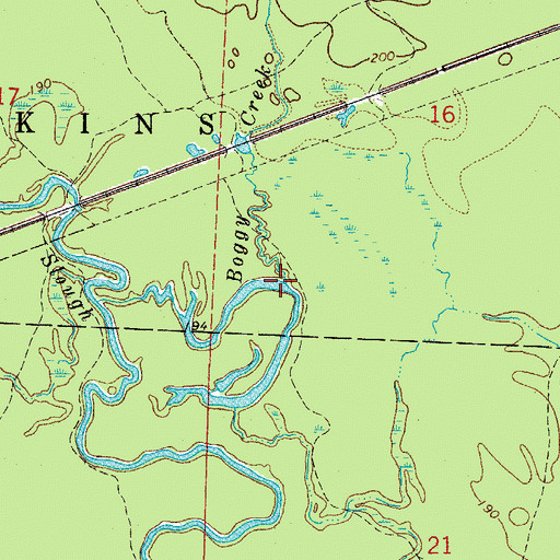 Topographic Map of Boggy Creek, AR