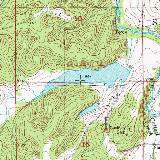 Topographic Map of Number 114 Reservoir, MO