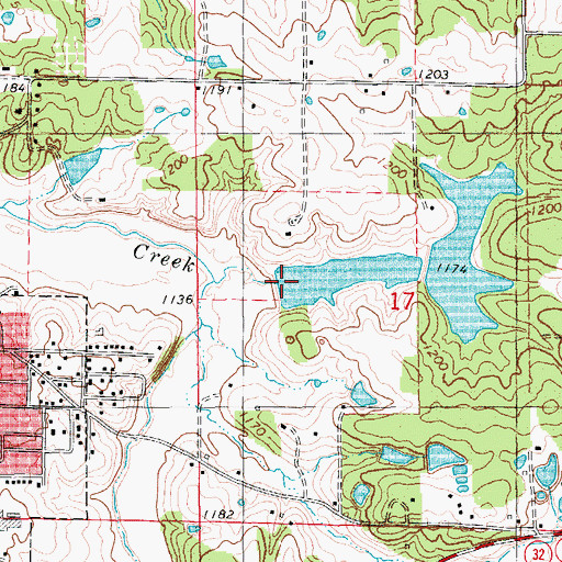 Topographic Map of Lake Turner Dam, MO