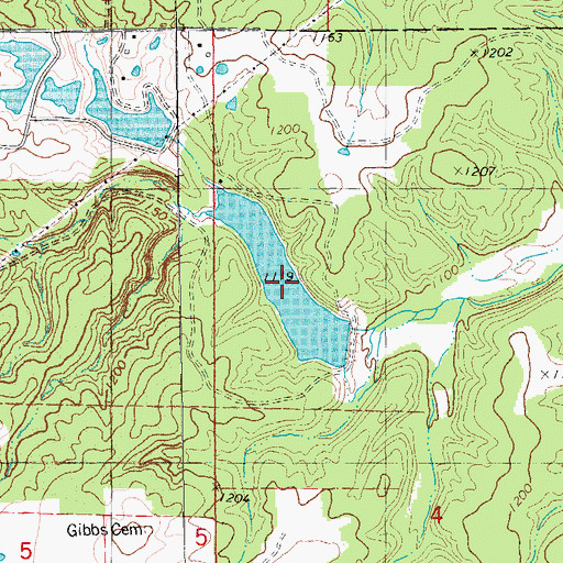 Topographic Map of Mooney Lake, MO