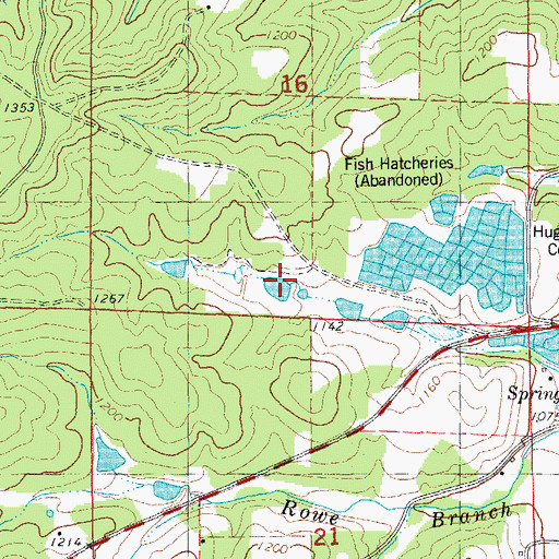 Topographic Map of Huzzah Hatcheries Incorporated Dam, MO