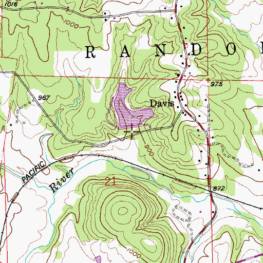 Topographic Map of Donale Straus Lake Dam, MO
