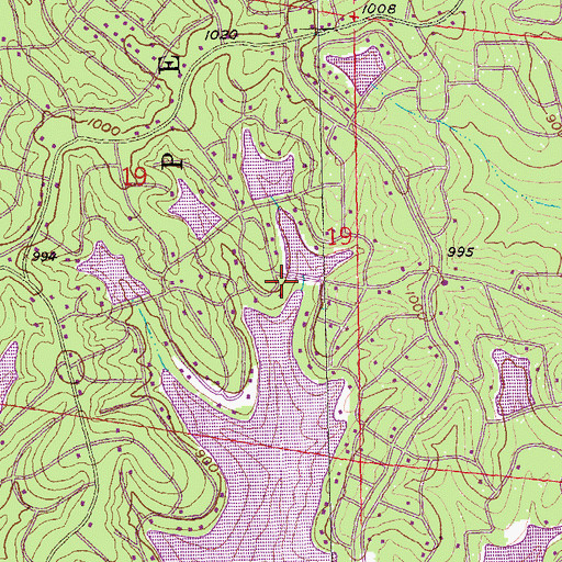 Topographic Map of Lac Bergerac Dam, MO