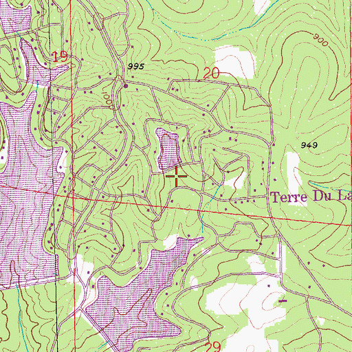 Topographic Map of Lac Benet Dam, MO