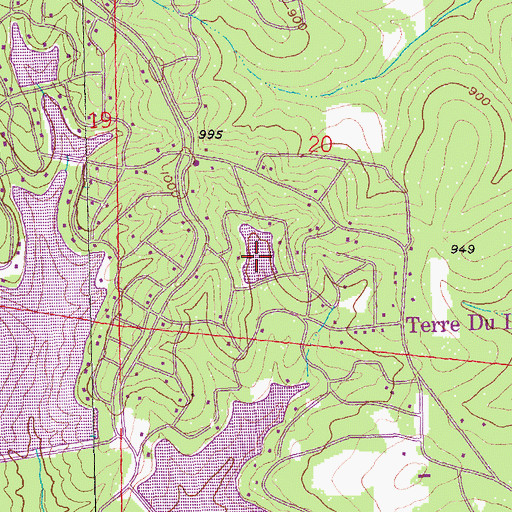 Topographic Map of Lac Benet Lake, MO