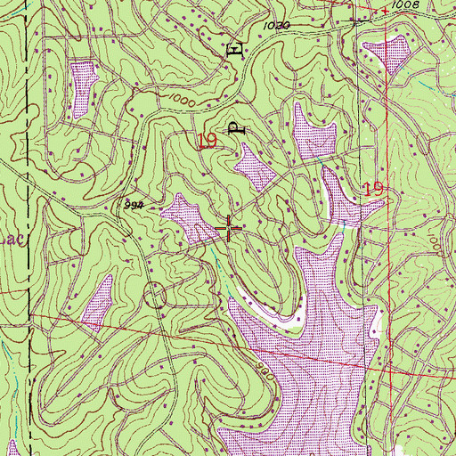 Topographic Map of Lac Bourbon Dam, MO