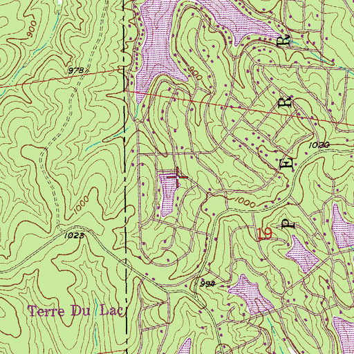 Topographic Map of Lac Catalina Dam, MO