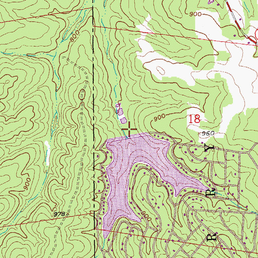Topographic Map of Lac Carmel Dam, MO