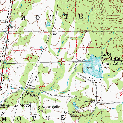 Topographic Map of Mine la Motte Dam, MO