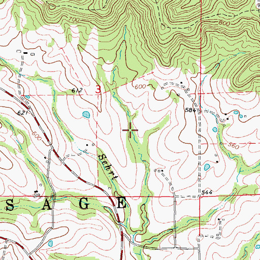 Topographic Map of Sadler Lake Dam, MO