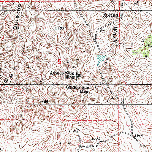 Topographic Map of Arivaca King Mine, AZ
