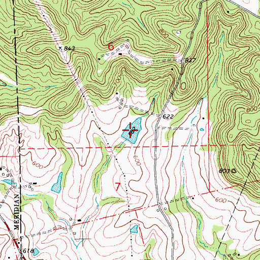 Topographic Map of Hoblitzell Lake, MO