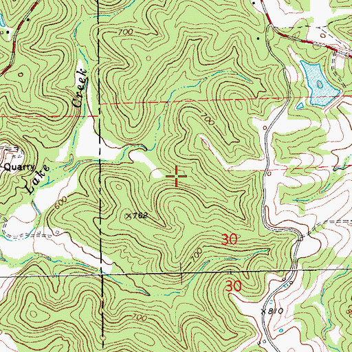 Topographic Map of Parkers Dam, MO
