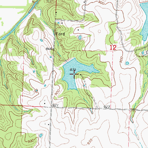 Topographic Map of Number 130 Reservoir, MO