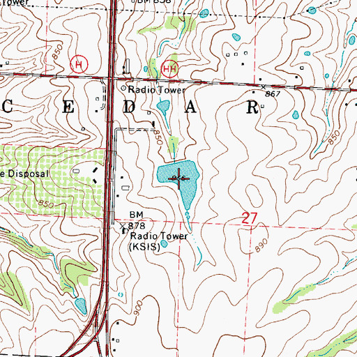 Topographic Map of Marvin Howard Lake, MO