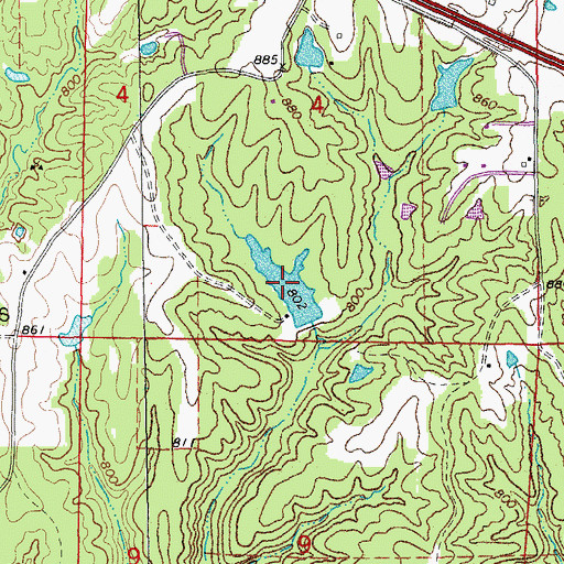 Topographic Map of Robertson Lake, MO